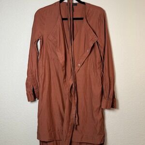 BCBGMAXAZRIA XXS Brown‎ Dress Midi Long Sleeve Button Up Rayon Blend